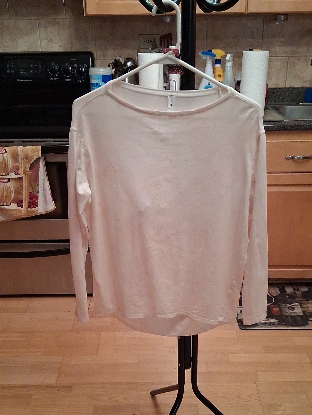 lululemon athletica Long-Sleeve Crew Tee - Light Pink & Cream